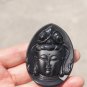 Natural obsidian pendant hand-carved. (Guanyin head) .. lucky necklace pendant 63x47x9mm