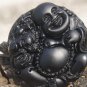 Natural obsidian pendant hand-carved. (Buddha play brave) .. lucky necklace pendant 47x15mm