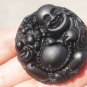 Natural obsidian pendant hand-carved. (Buddha play brave) .. lucky necklace pendant 47x15mm