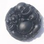 Natural obsidian pendant hand-carved. (Buddha play brave) .. lucky necklace pendant 47x15mm