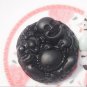 Natural obsidian pendant hand-carved. (Buddha play brave) .. lucky necklace pendant 47x15mm