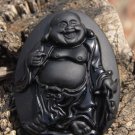 Natural obsidian pendant hand-carved. (Hotei Buddha). Lucky Necklace Pendant 53x42 x15mm Natural obsidian pendant hand-carved. (Hotei Buddha). Lucky Necklace Pendant 53x42 x15mm