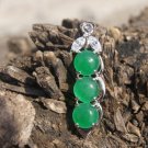 Alloy inlay green jade, green beans (Four Seasons peace) necklaces and pendants 40 × 9x5mm