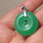 Guan Ping inlay alloy buckle (Four Seasons peace) green jade, (amulet). Necklace pendant