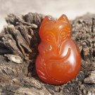 Natural red agate pendant. Fox. Hand-carved, necklace pendants. 34x23x9mm