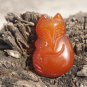 Natural red agate pendant. Fox. Hand-carved, necklace pendants. 34x23x9mm