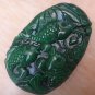 Manual sculpture Natural green jade fish (lucky) rectangular necklace pendant