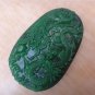 Natural green jade Hand carved While talisman necklace pendant (oval)