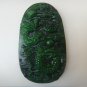 Natural green jade Hand carved Dragonfly play pearl (oval) talisman necklace pendant