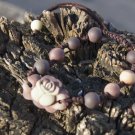 Manual sculpture Natural purple jade bracelet with rose