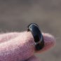 Manual sculpture Natural inky longan agate rings (inner diameter) 18 to 20 mm