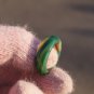 Manual sculpture Natural yellow green white longan agate ring 18 to 20 mm
