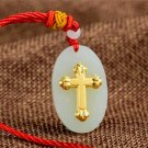 Gold inlaid jade amulet Christian crosses, necklaces and pendants Gold inlaid jade amulet Christian crosses, necklaces and pendants
