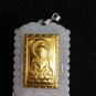 Gold inlaid jade guanyin bodhisattva. Talisman necklace pendant