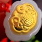 Gold inlaid jade ChangMingSuo everyone talisman necklace and pendant