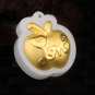 Gold inlaid jade apple (peace is a blessing) lucky necklace and pendant