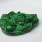 Foot green jade guanyin bodhisattva (talisman). Necklace pendant.