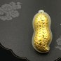 Gold inlaid jade peanut (longevity fruit) lucky necklace and pendant