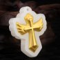 Gold inlaid jade cross pendant (Jesus Christ) lucky necklace and pendant