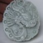 Natural jade phoenix (oval). Auspicious necklace pendant.
