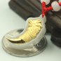 Gold inlaid jade spike (talisman.) necklace pendant.