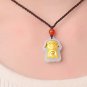 Gold inlaid jade amulet constellation (cartoon dog) lucky necklace and pendant