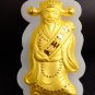 Gold inlaid jade lucky pendant The god of wealth (money star shining). Necklace pendant.