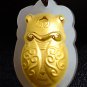 Gold inlaid jade lucky pendant Golden cicada (blockbuster). Necklace pendant.