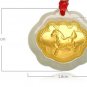Gold inlaid jade (talisman) ChangMingSuo zodiac necklace pendant (moon)