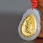 Gold inlaid jade (rat ox tiger rabbit) constellation necklace pendant (talisman)