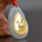 Gold inlaid jade (dragon snake horses sheep) constellation necklace pendant (talisman)