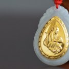 Gold inlaid jade sign (monkey chicken dog pig) necklace pendant (talisman)