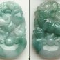 Natural jade white rat ox tiger. Talisman necklace pendant