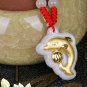 Gold inlaid jade lucky pendant Jade dolphin charm necklace pendant