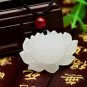 Manual sculpture White jade pendant jade lotus (holy) lucky charm necklace pendant
