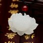 Manual sculpture White jade pendant jade lotus (holy) lucky charm necklace pendant
