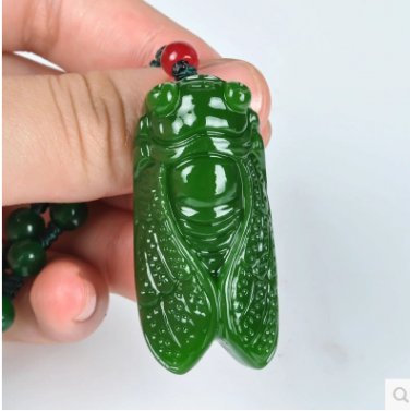 jasper Manual sculpture cicadas Cicada (blockbuster). Auspicious necklace pendant.