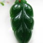 Jasper hand-carved leaves (military). Auspicious necklace pendant.