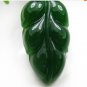 Jasper hand-carved leaves (military). Auspicious necklace pendant.
