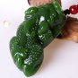 Jasper hand-carved the mythical wild animal (lucky treasure). Auspicious necklace pendant.