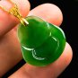 Hand carved jade Buddha gold chain (amulet). Necklace pendant