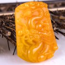 Manual sculpture Fine yellow jade dragon (universal talisman). Necklace pendant Manual sculpture Fine yellow jade dragon (universal talisman). Necklace pendant