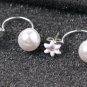 Zircon flower Shell pearl, 925 silver earrings earrings. A beautiful woman like most favorite