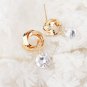 Allergy 2-ring earring stud earrings, 925 sterling silver needle. The choice of beautiful lady