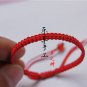 Hand catenary, pure manual weaving Red square knot bracelet