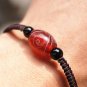 Caramel flat knot manually + drum frosted tianzhu agate beads lucky bracelet