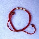 Manual red snake knot "three 925 sterling silver bead lucky bracelet