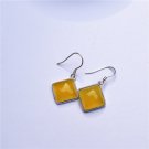 925 sterling silver inlaid yellow agate sexy eardrop restoring ancient ways/stud earrings