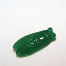 Natural green agate handmade golden cicada (blockbuster). Auspicious necklace pendant.