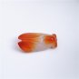 Red and white agate pendants, hand-carved, cute cicada. Necklace pendant.